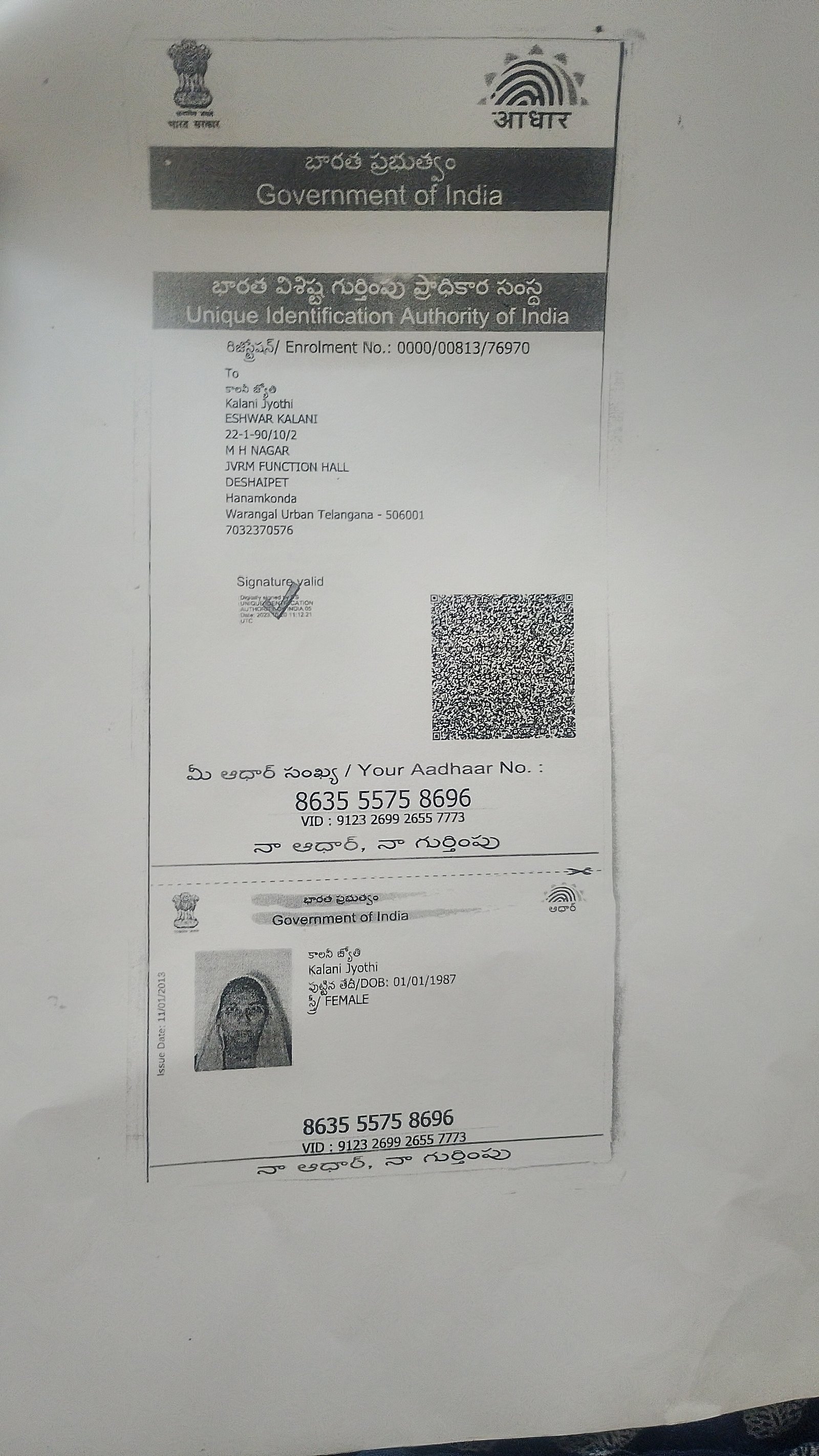 Mother Aadhaar
