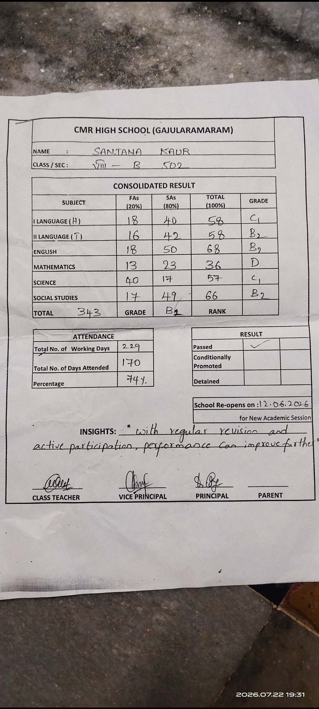 Report Card