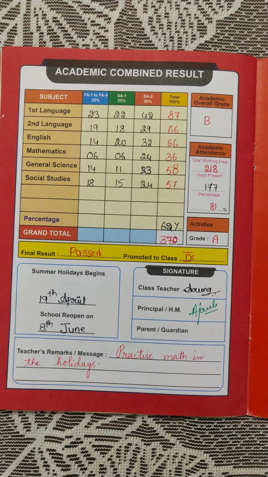 Report Card