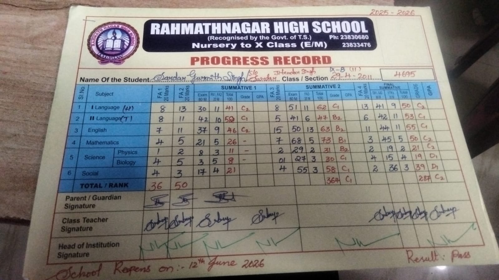 Report Card