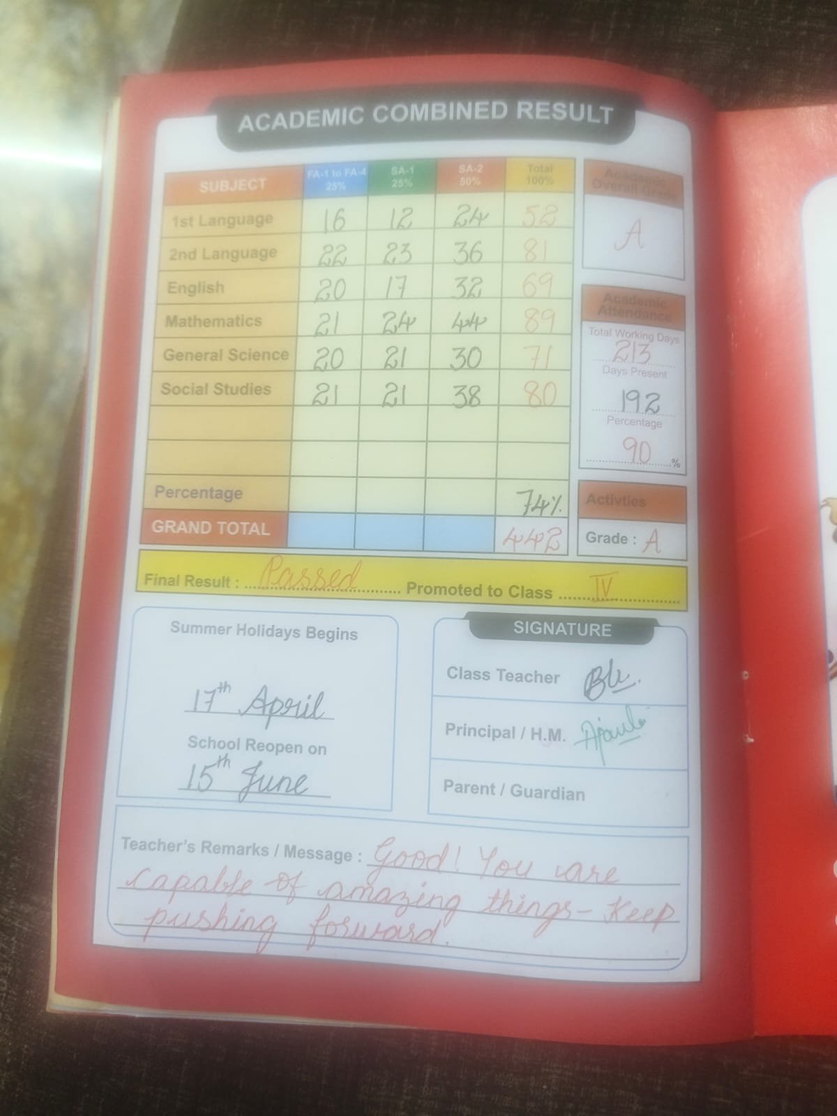 Report Card