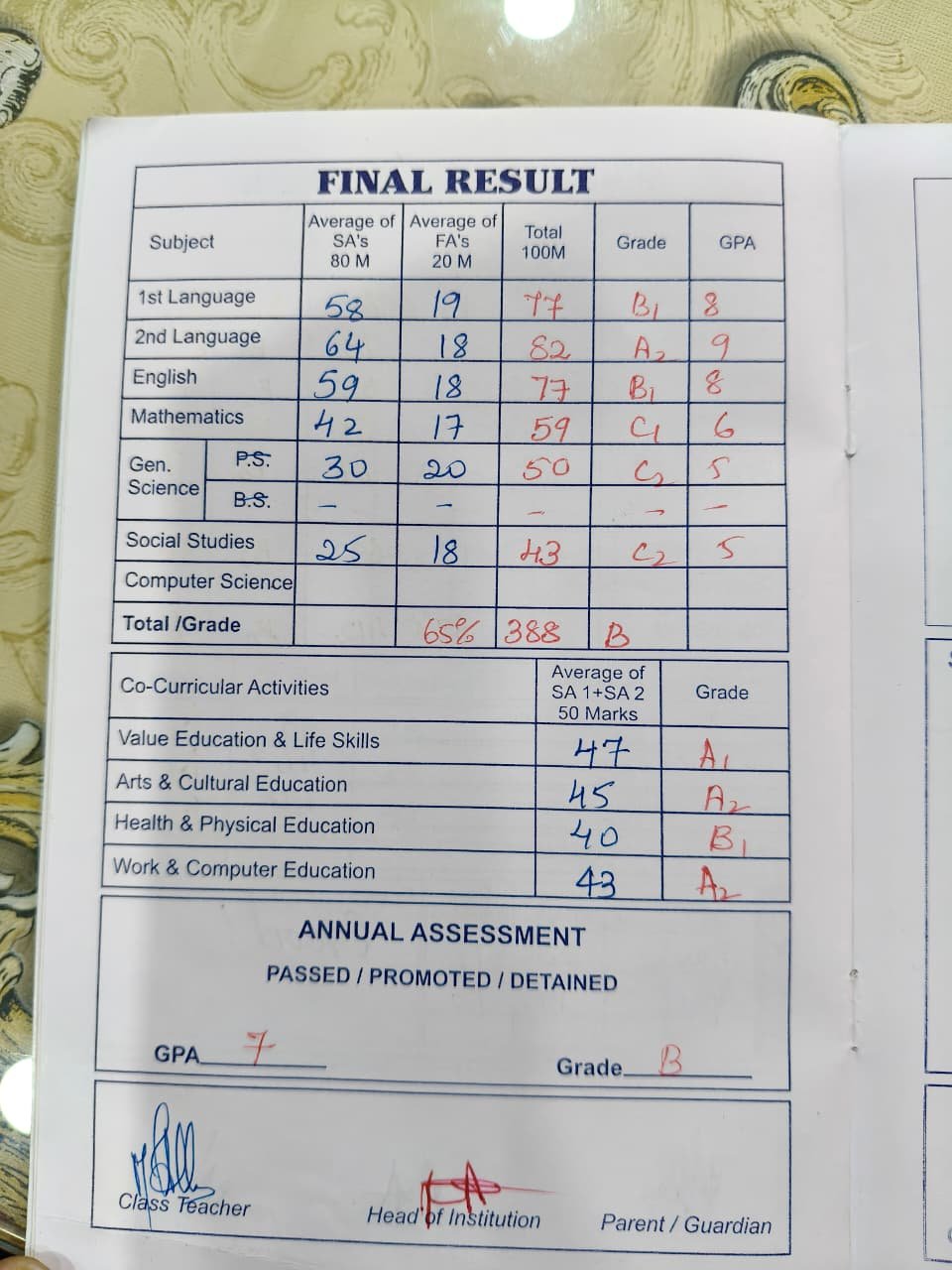Report Card
