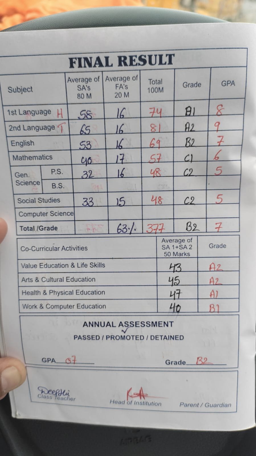 Report Card