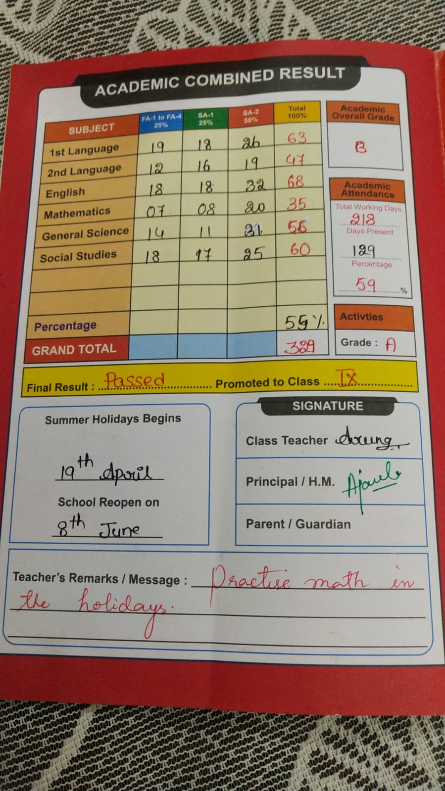 Report Card