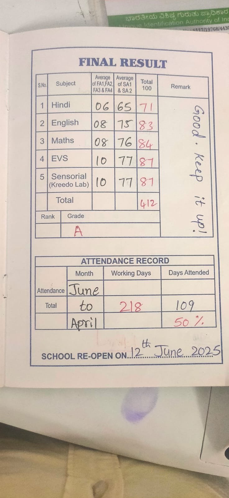Report Card