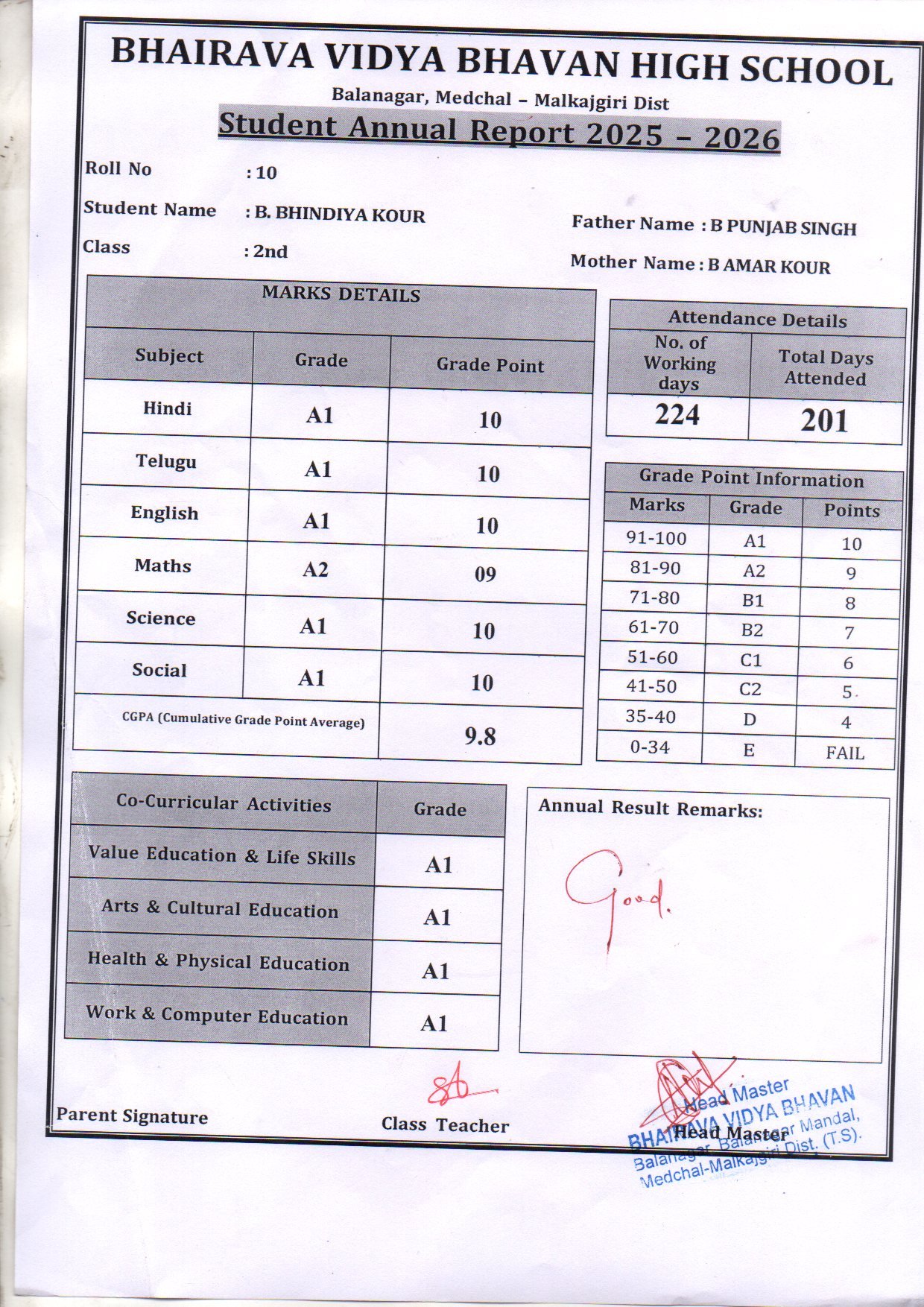 Report Card