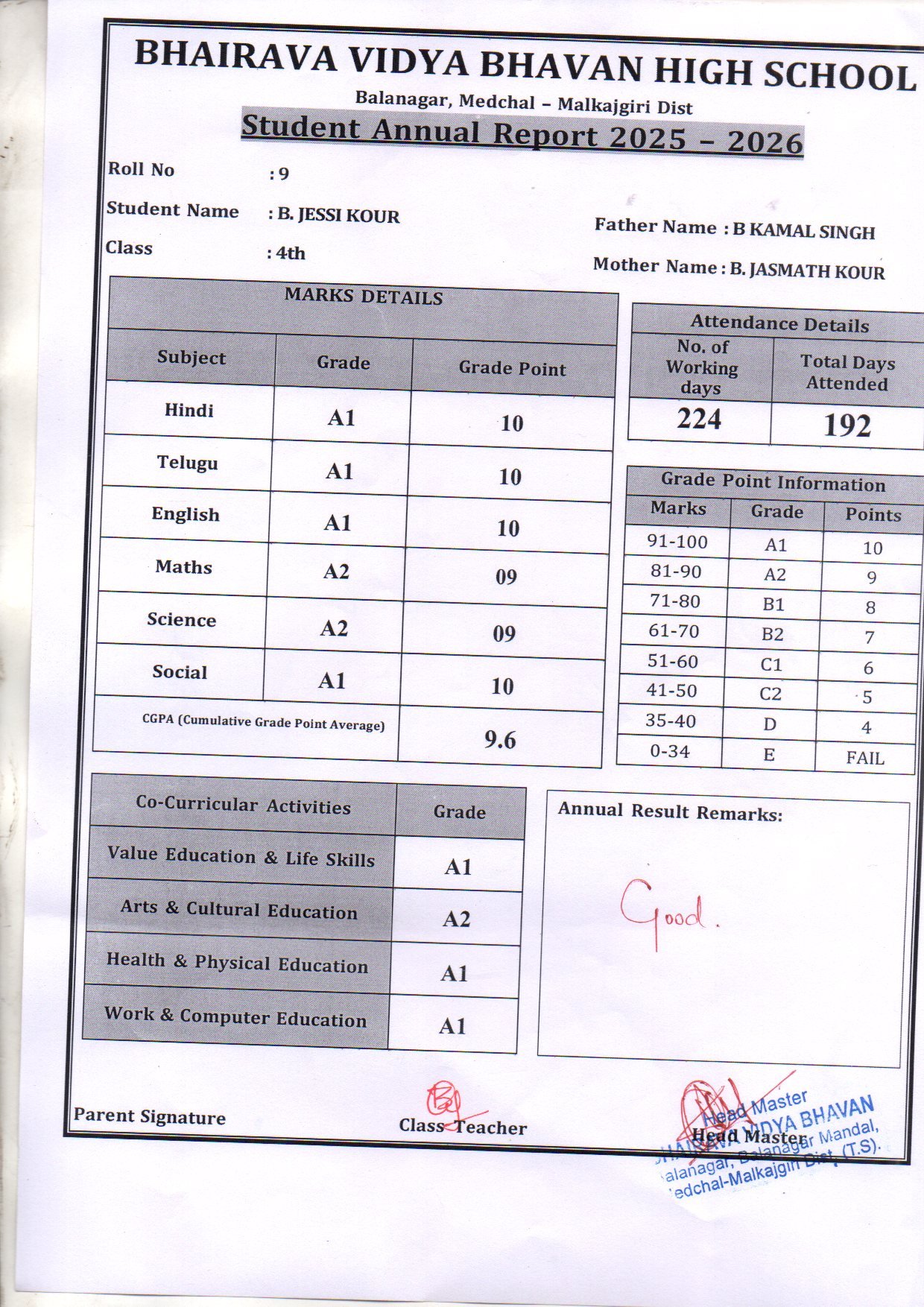 Report Card