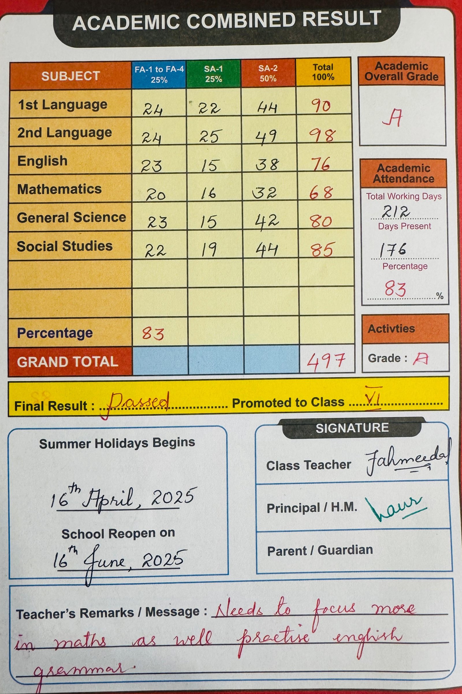 Report Card