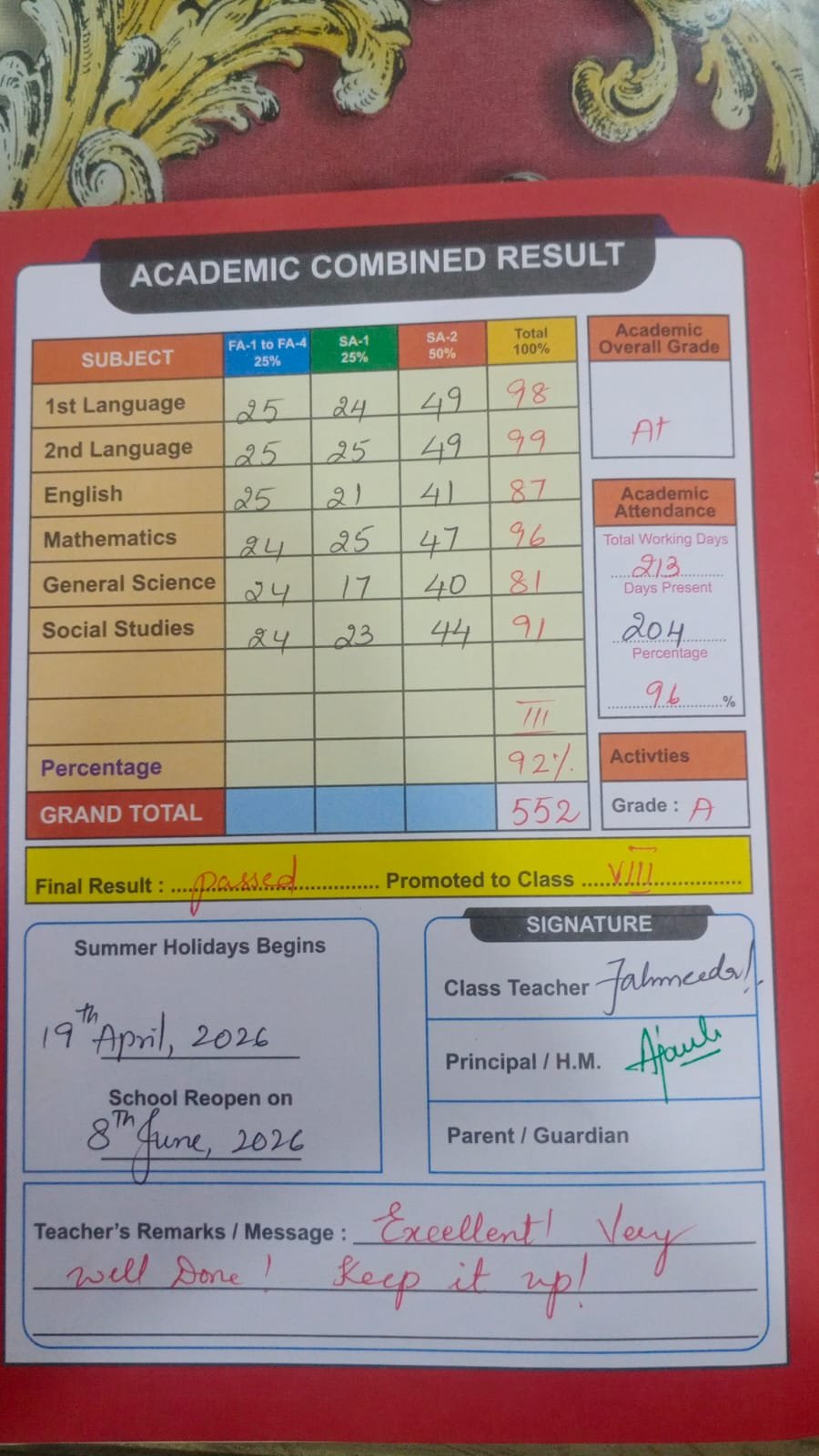 Report Card