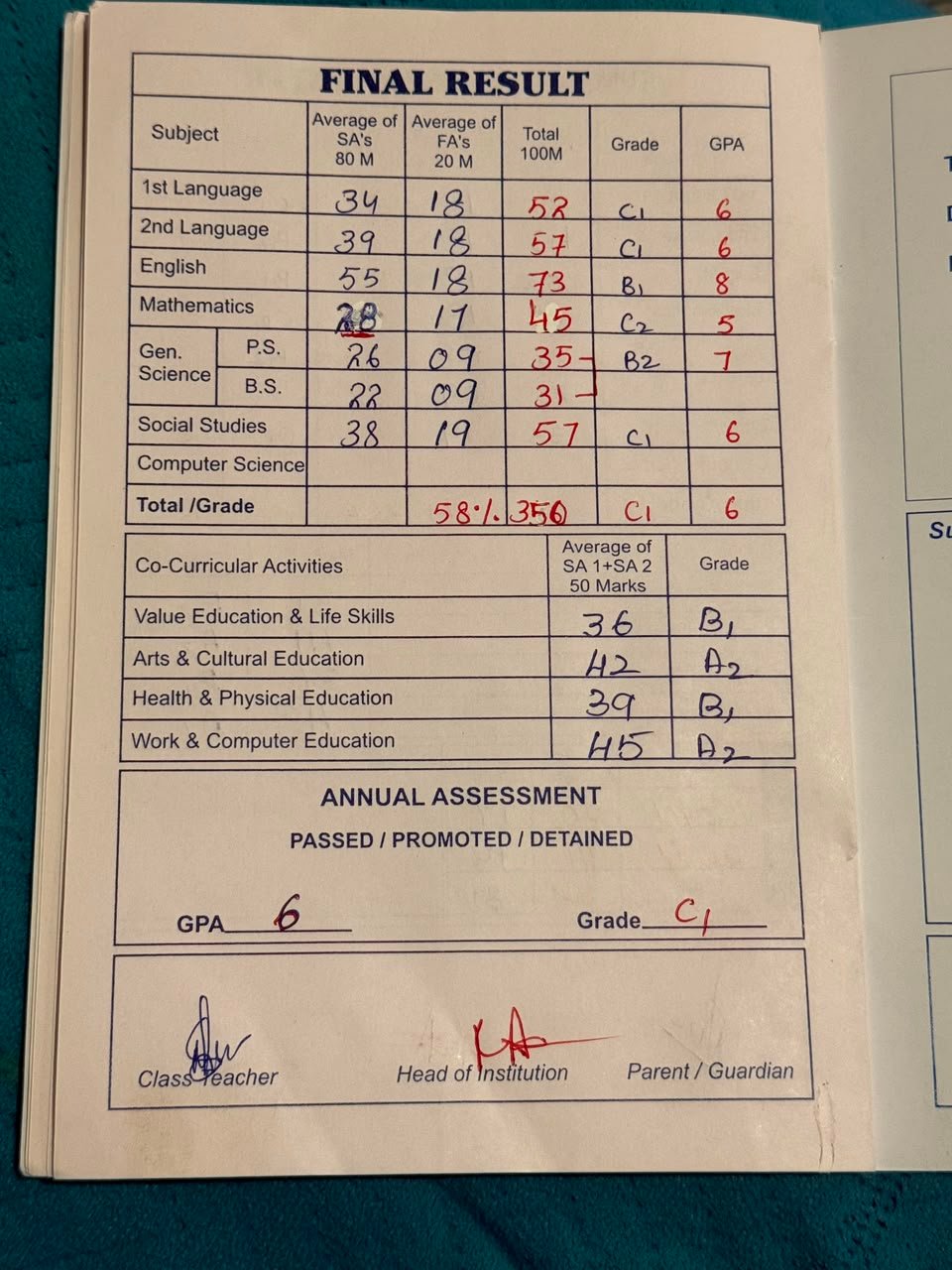 Report Card