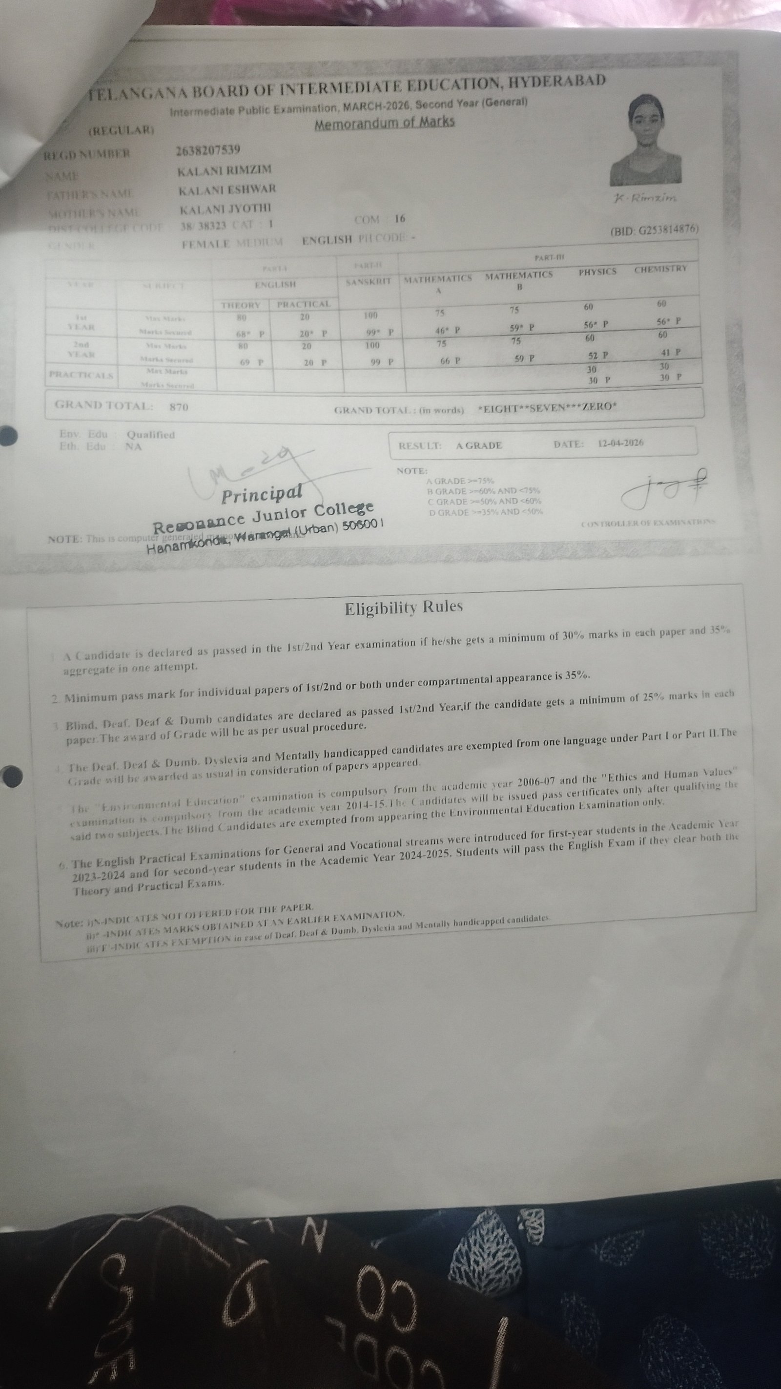 Report Card