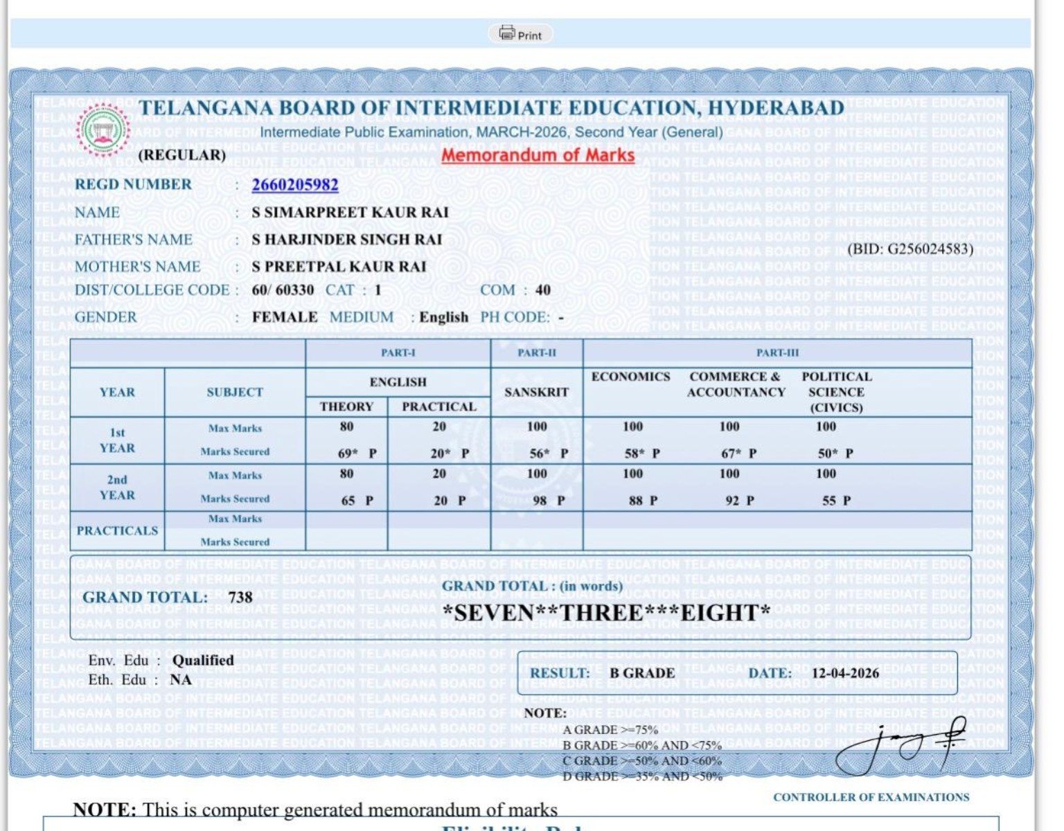 Report Card