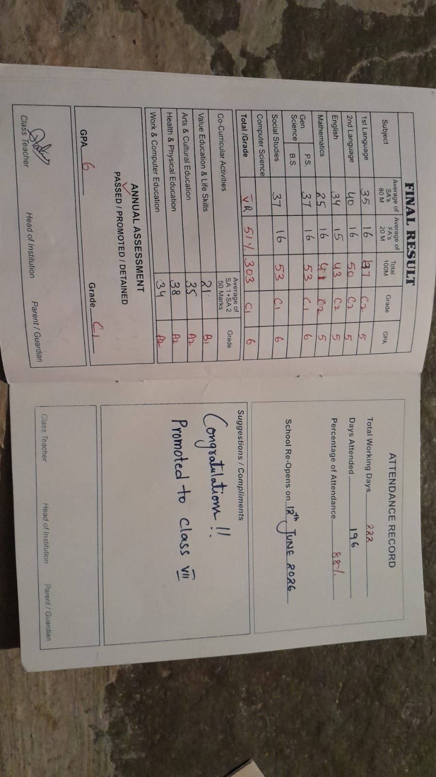 Report Card