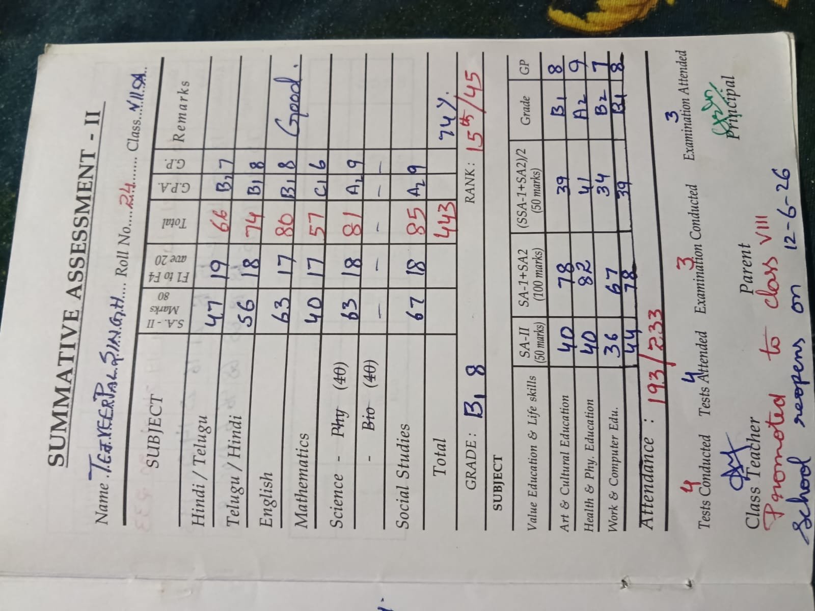 Report Card