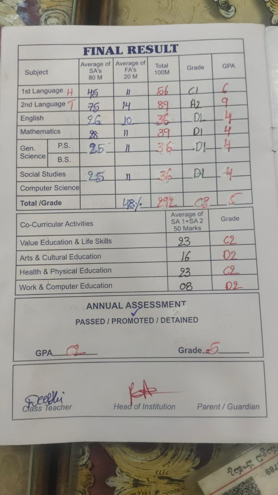 Report Card