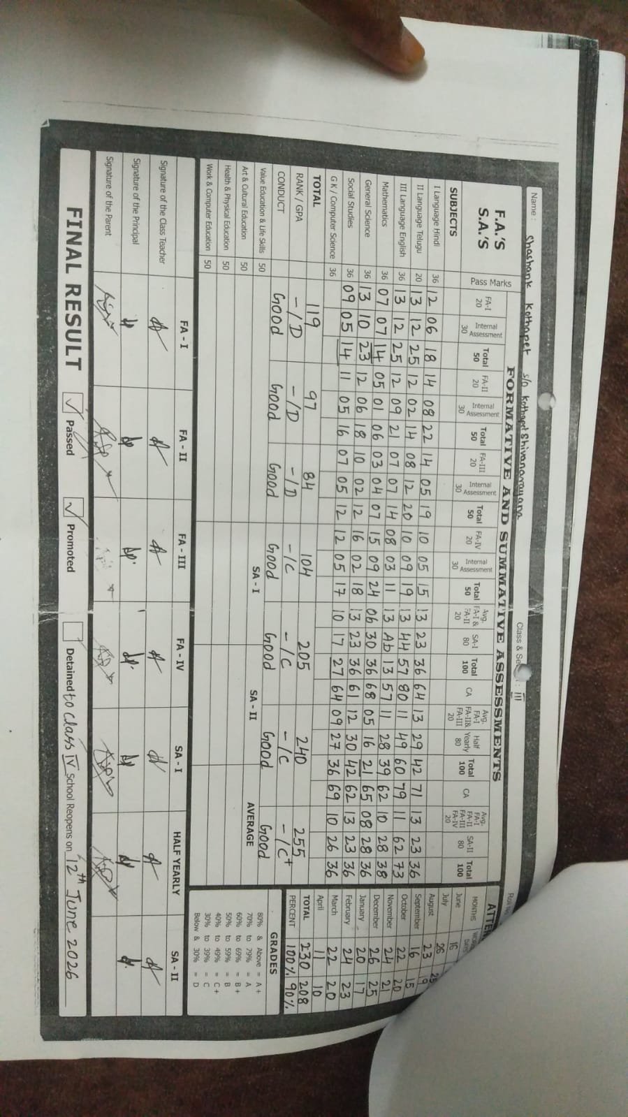 Report Card