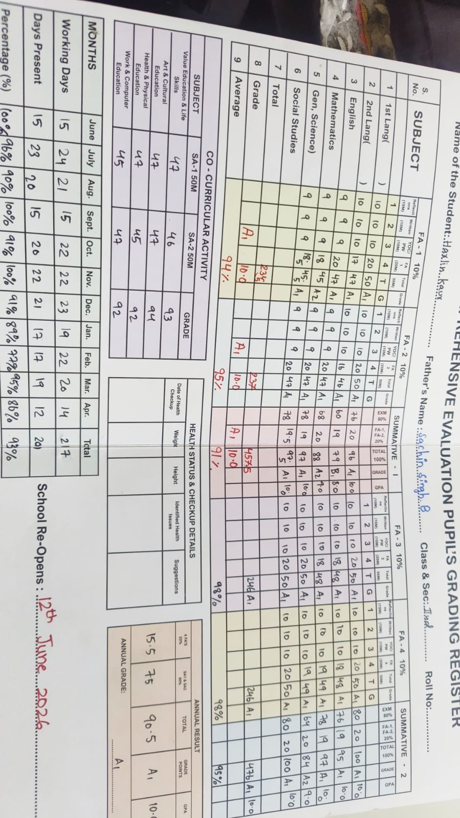 Report Card