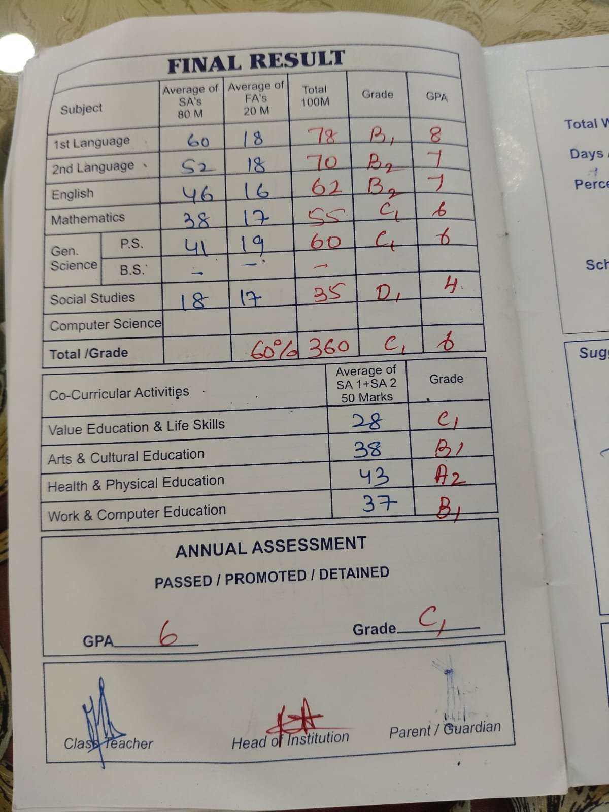 Report Card