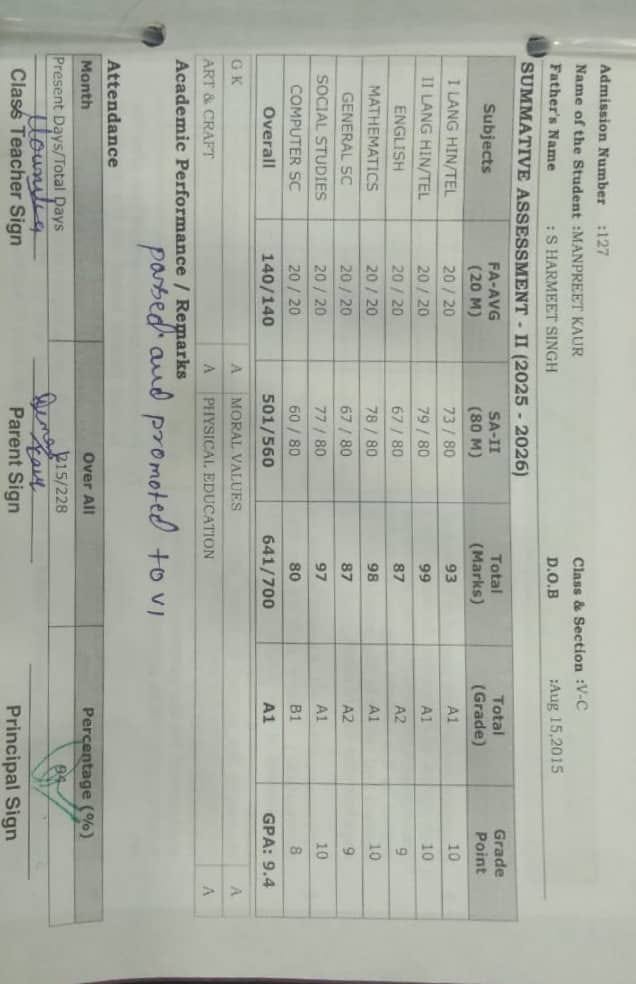 Report Card