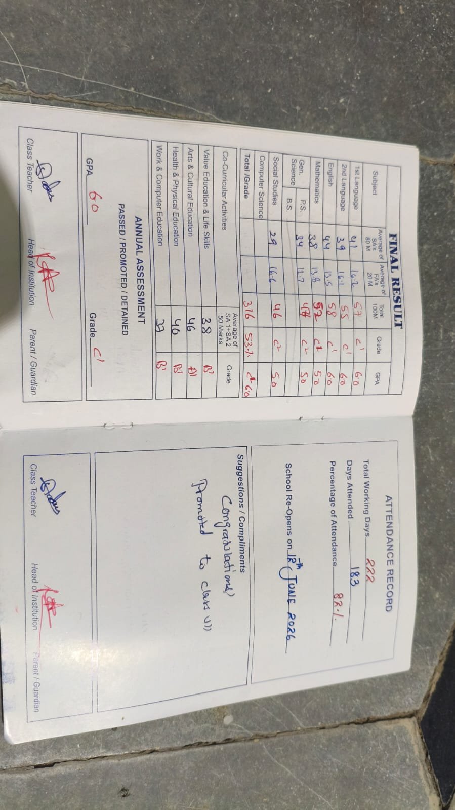 Report Card