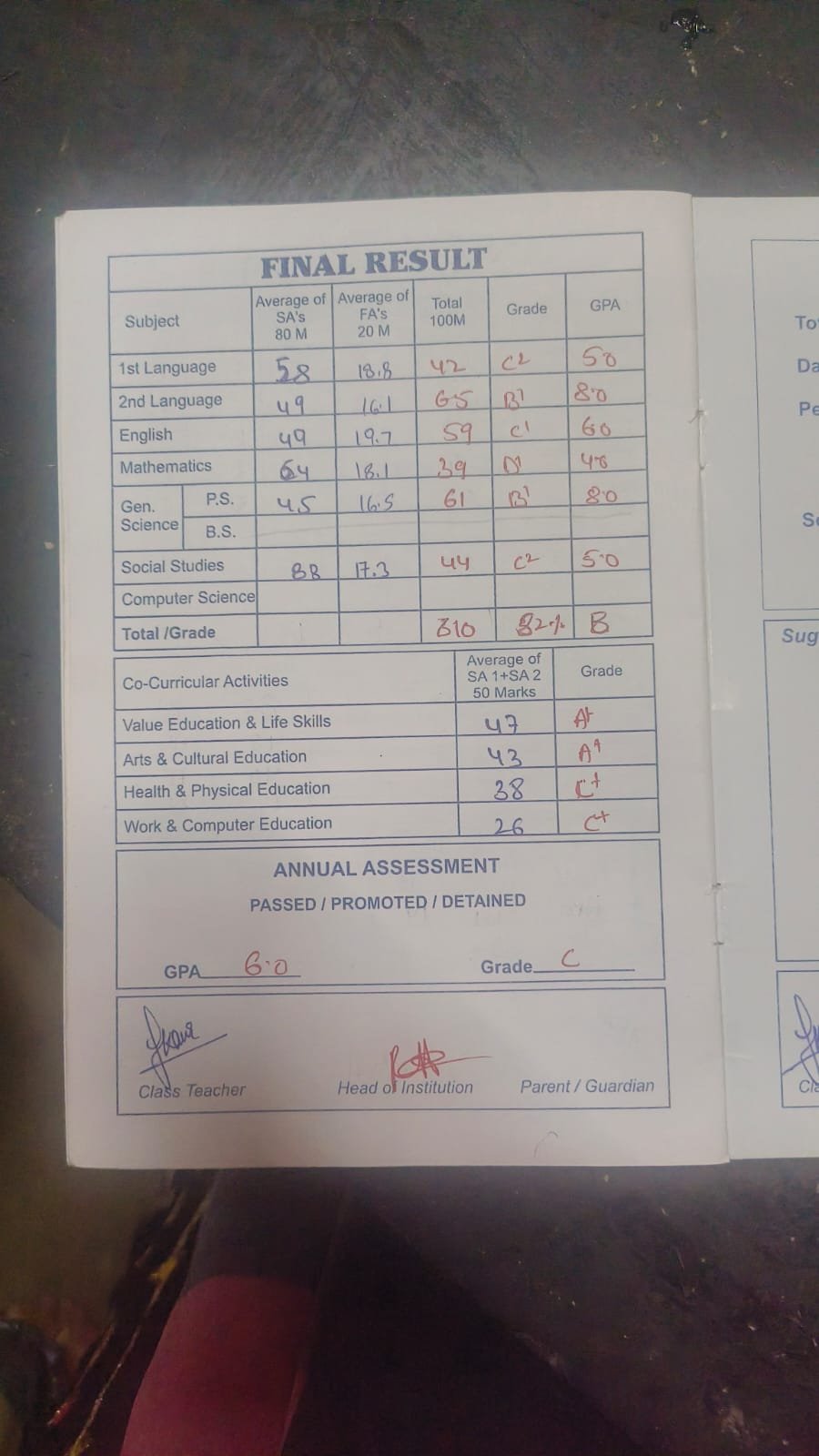 Report Card