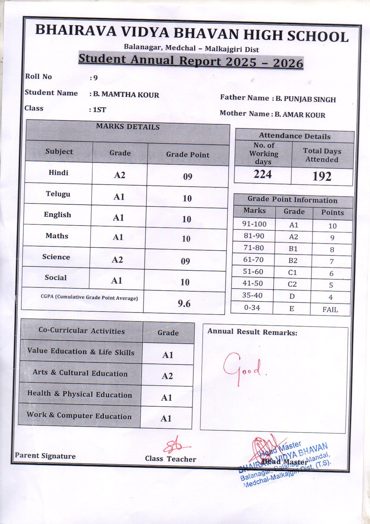 Report Card