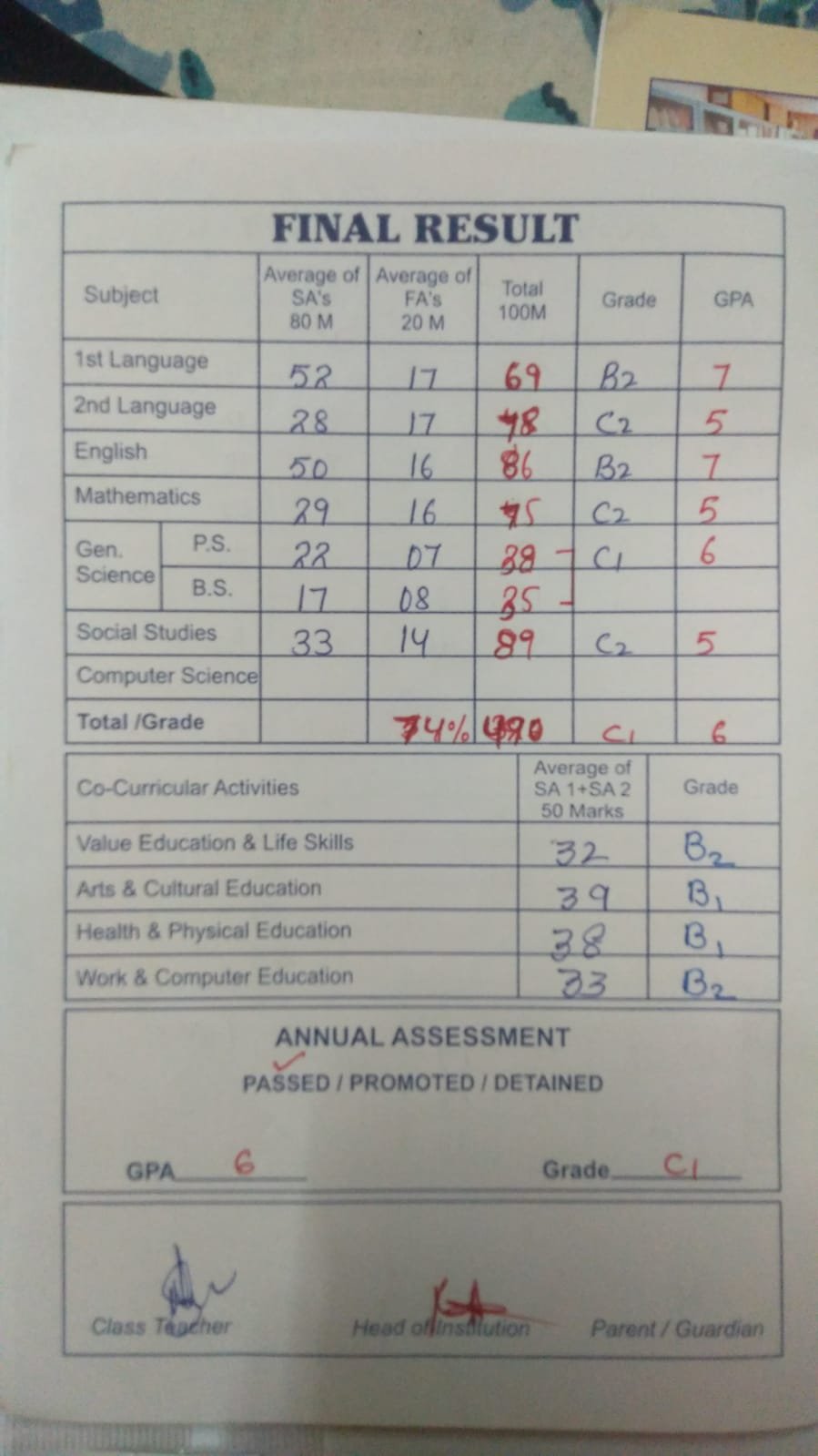 Report Card
