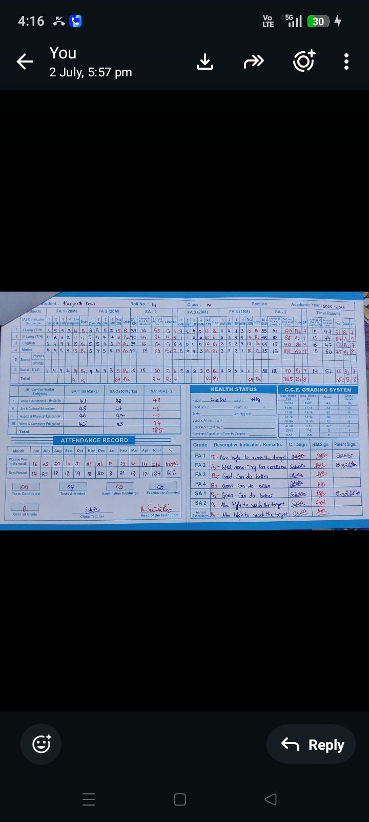 Report Card