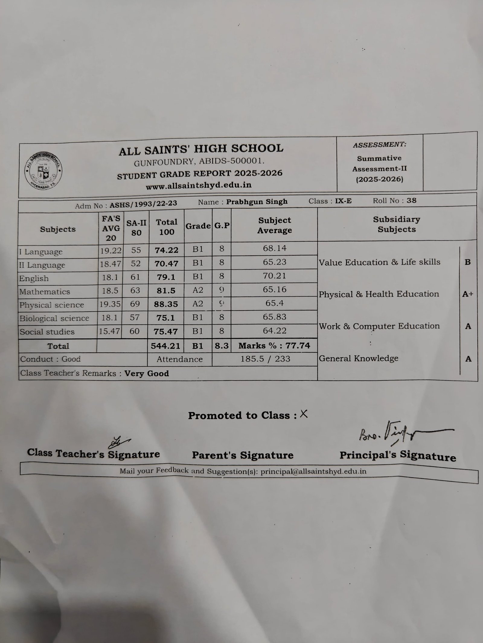 Report Card