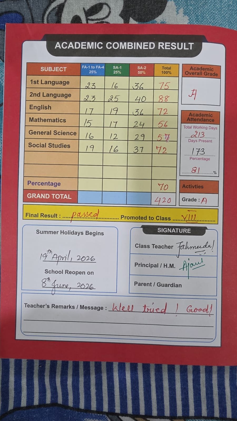Report Card